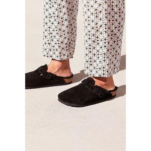 Birkenstock Boston Clog Black Shearling Women's Size 38 Narrow